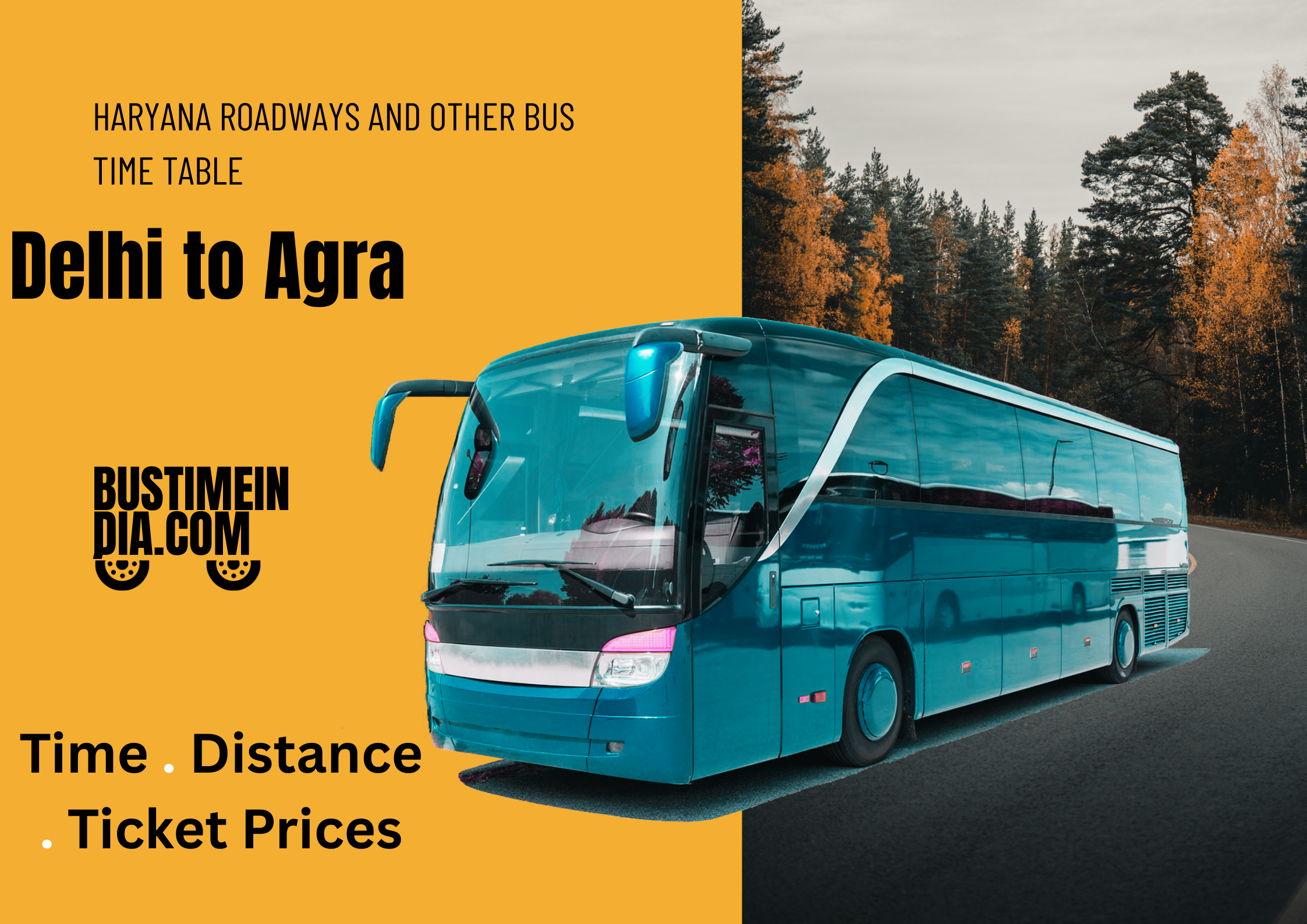 Delhi to Agra Bus Time Table