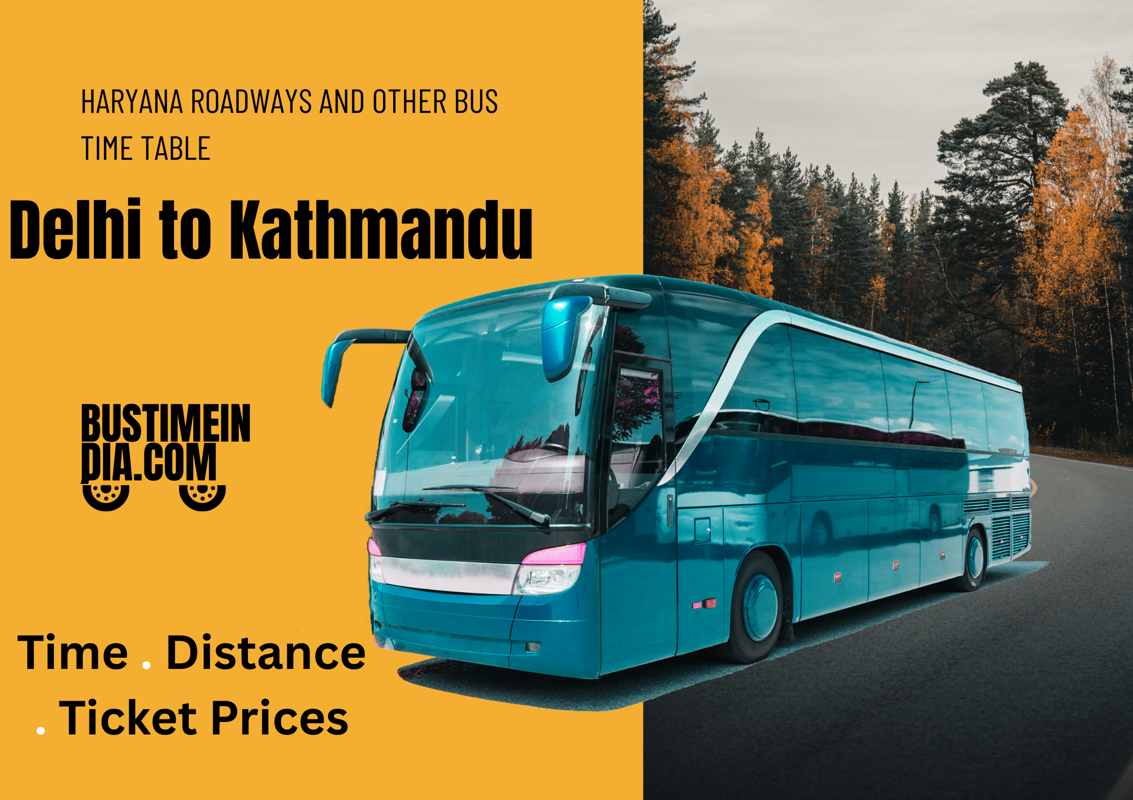 Delhi to Kathmandu Bus Time Table