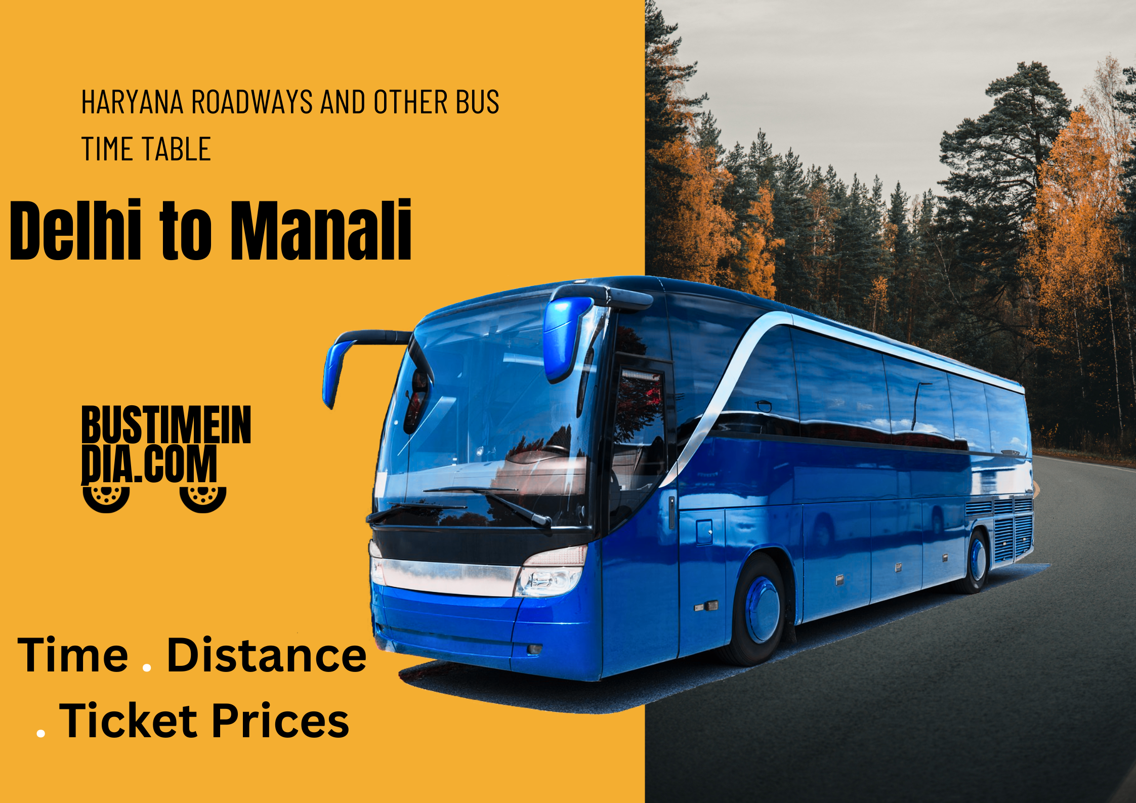 Delhi to Manali Bus Time Table