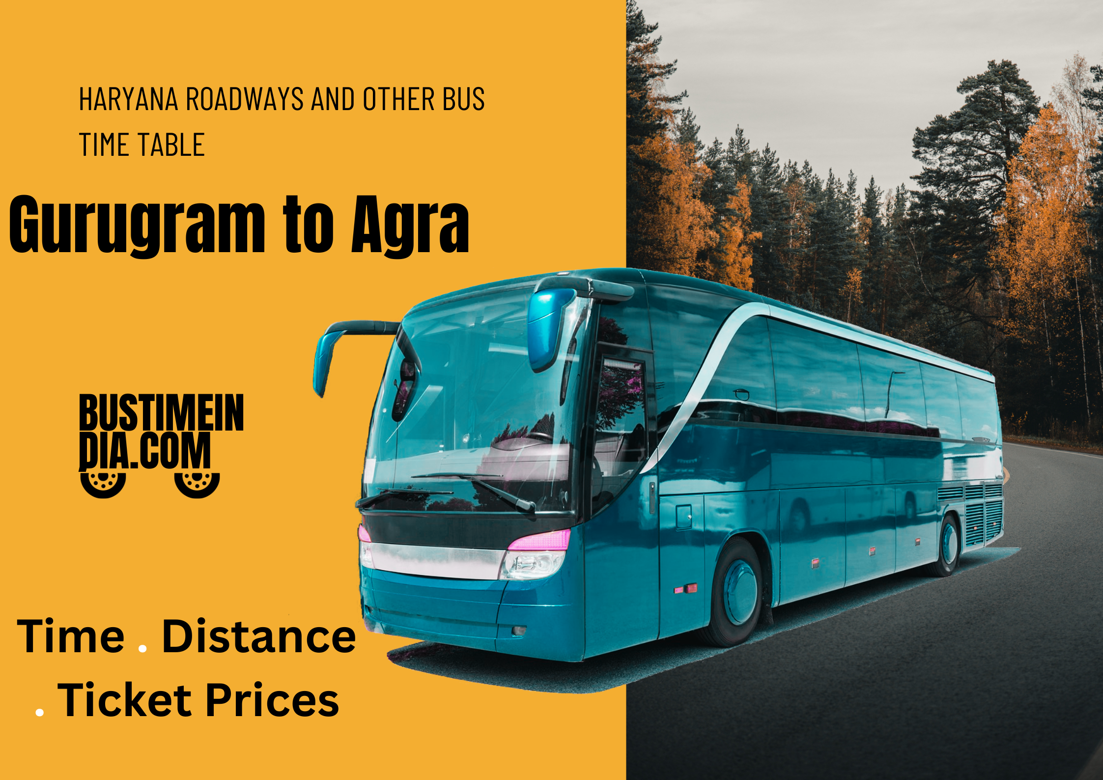 Gurugram to Agra Bus Time Table