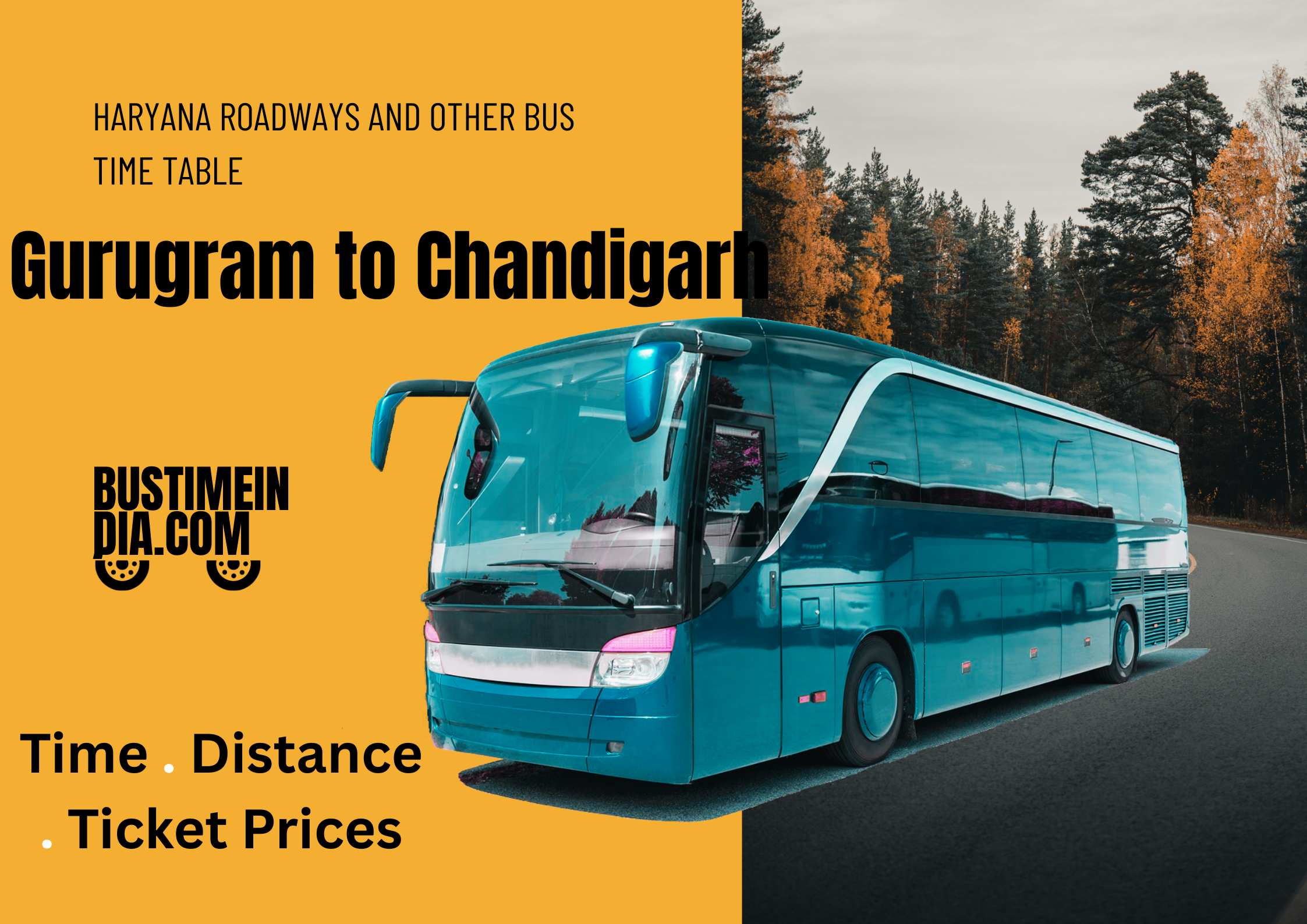 Gurugram to Chandigarh Bus Time Table
