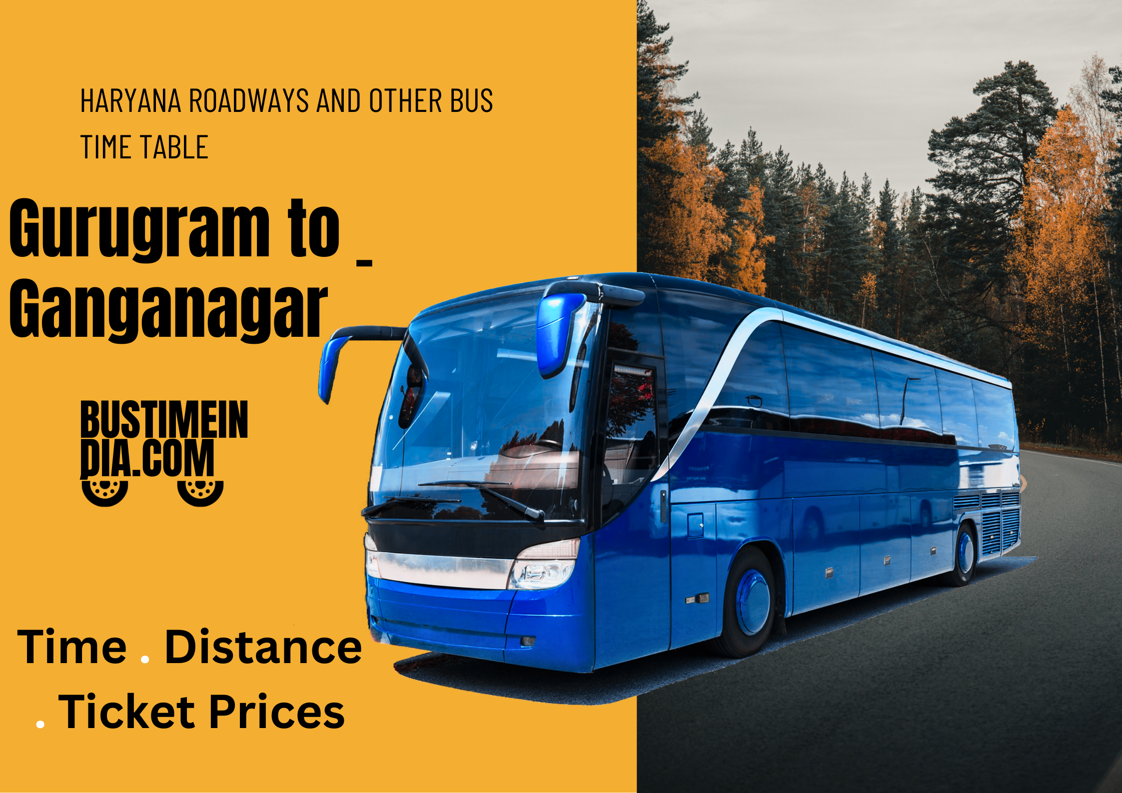 Gurugram to Ganganagar Bus Time Table
