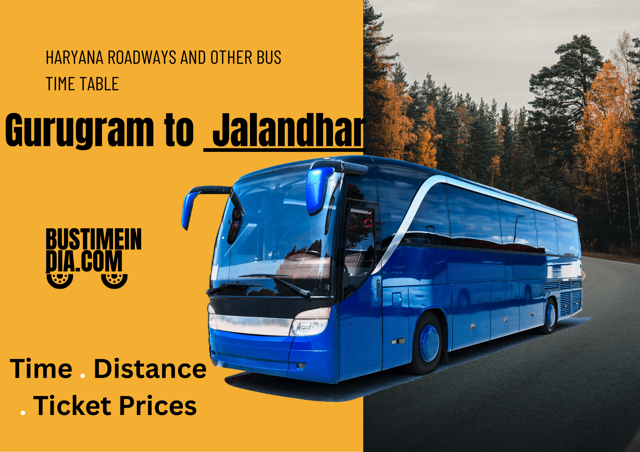 Gurugram to Jalandhar Bus Time Table