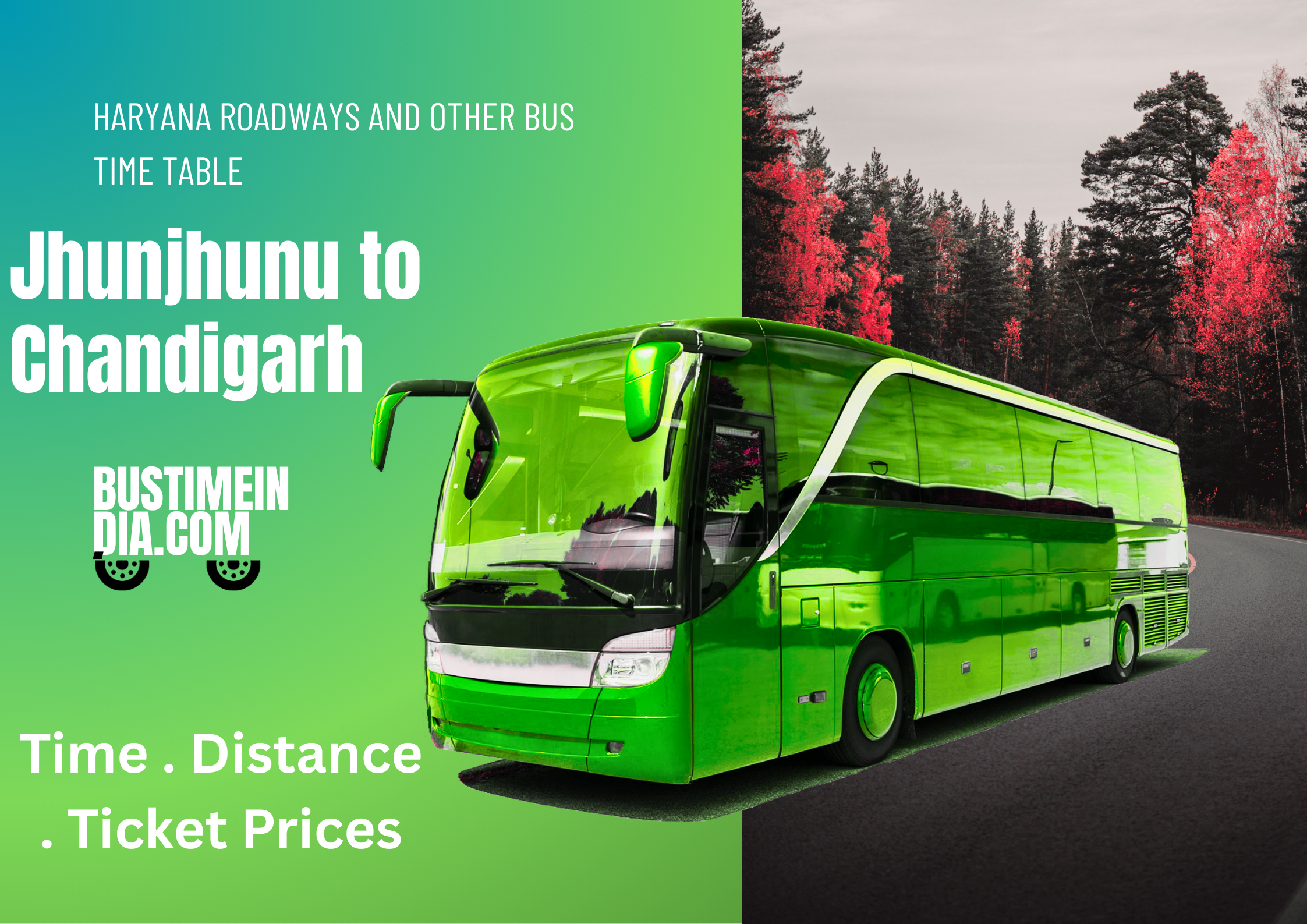 Jhunjhunu to Chandigarh Bus Time Table