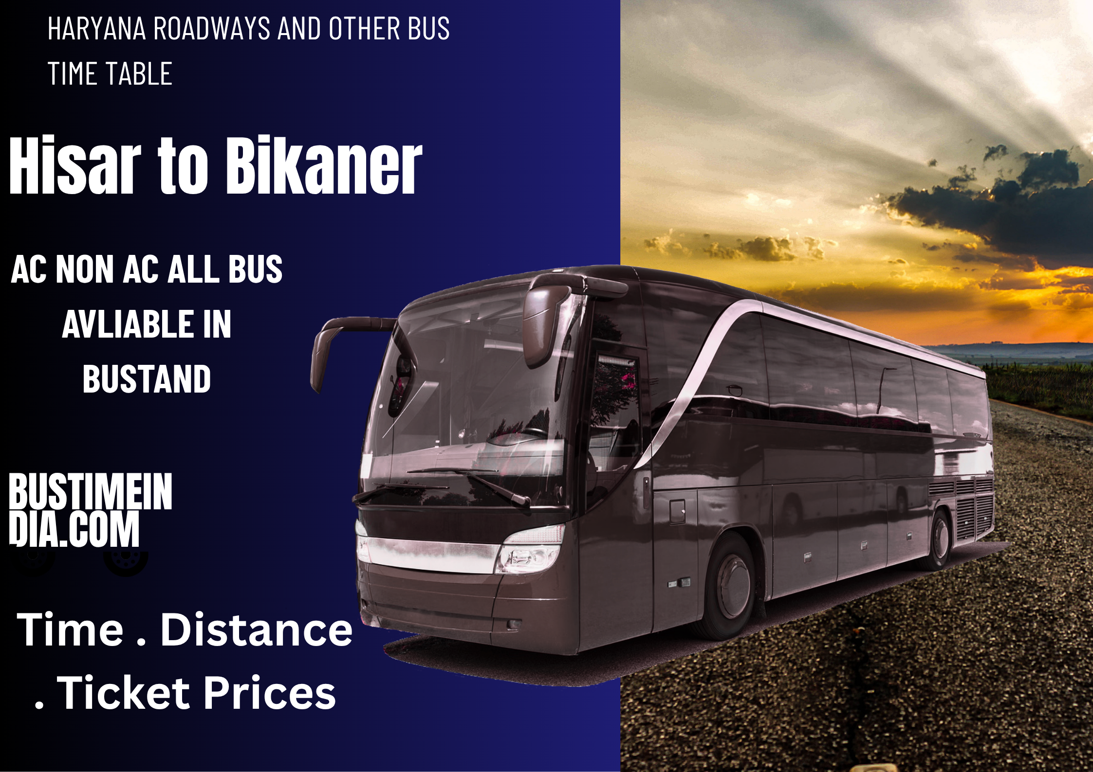 Hisar to Bikaner Bus Time Table