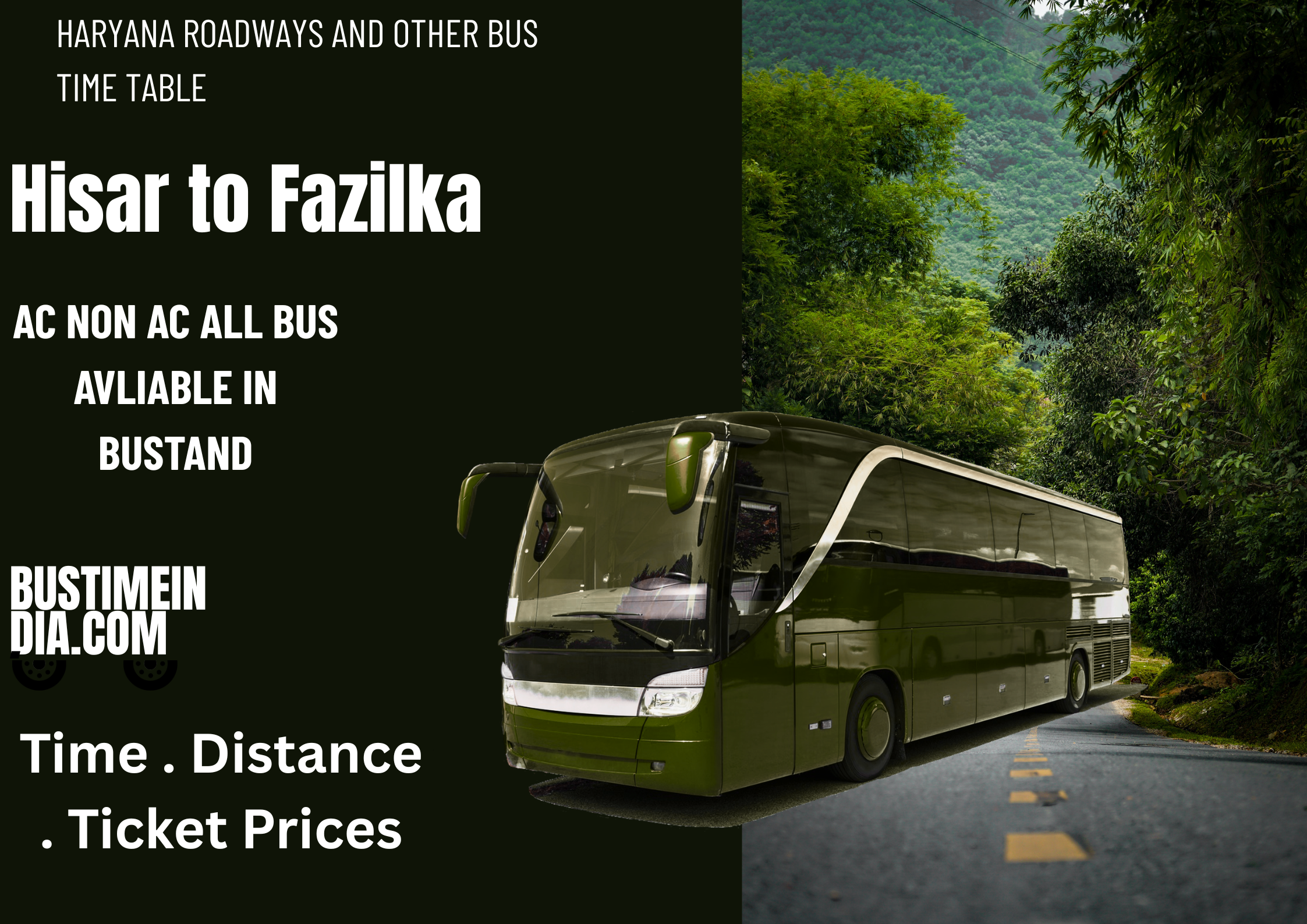 Hisar to Fazilka Bus Time Table