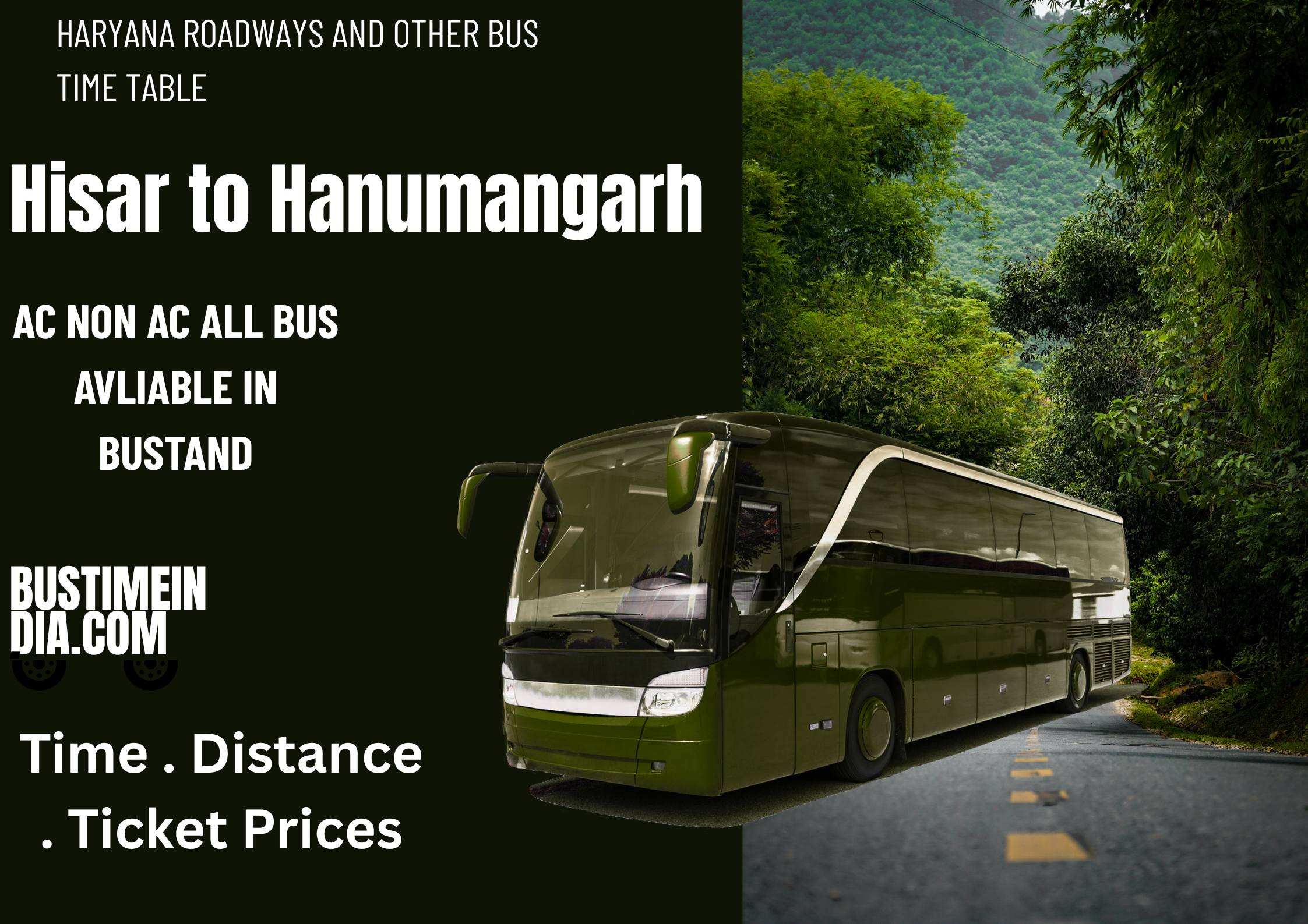Hisar to Hanumangarh Bus Time Table